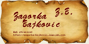 Zagorka Bajković vizit kartica